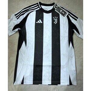 Adidas Youth XL FC Juventus Home Jersey Age 15-16 White Black Embroidered NEW